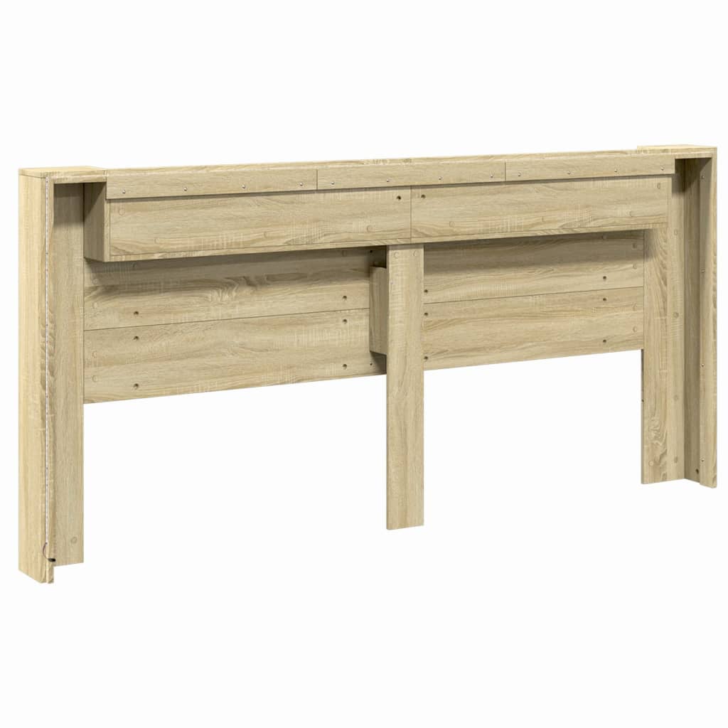 sonoma tölgy színű áthidalószekrény LED-ekkel 220x16,5x103,5 cm