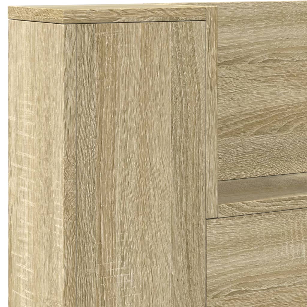 sonoma tölgy színű áthidalószekrény LED-ekkel 220x16,5x103,5 cm