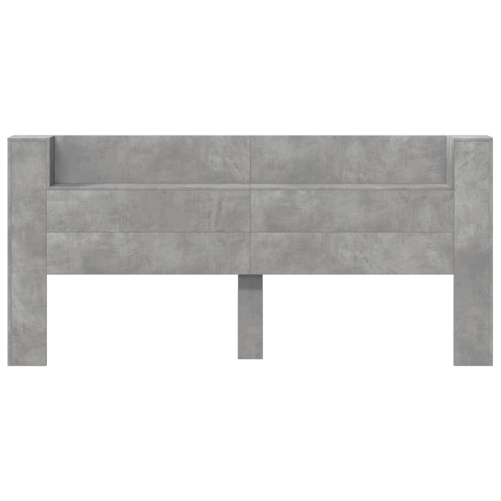 betonszürke áthidalószekrény LED-világítással 220x16,5x103,5 cm