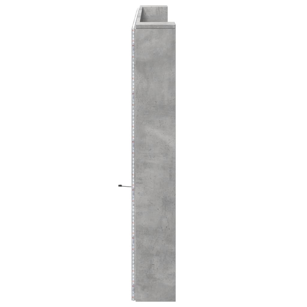 betonszürke áthidalószekrény LED-világítással 220x16,5x103,5 cm
