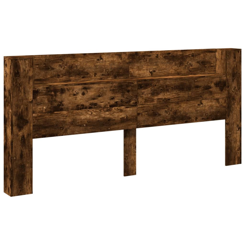 füstös tölgy színű áthidalószekrény LED-ekkel 220x16,5x103,5 cm