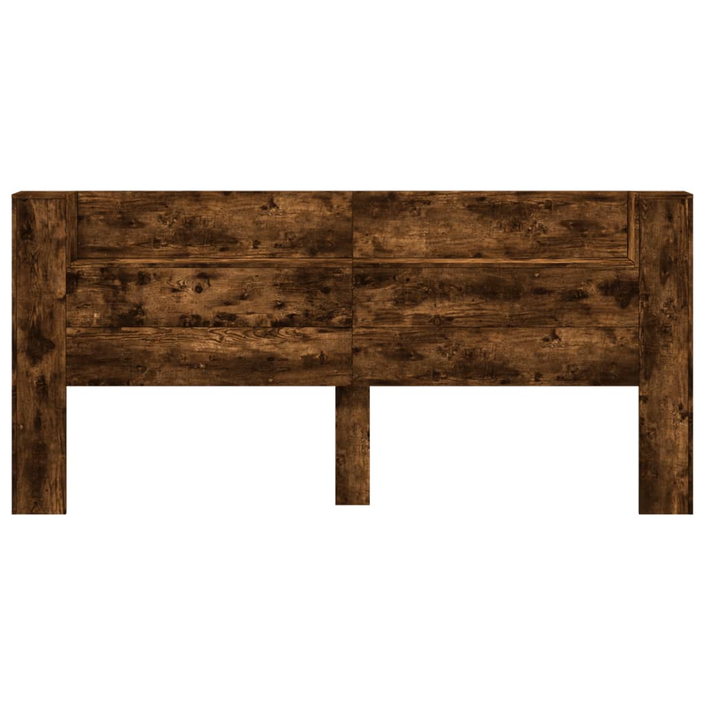 füstös tölgy színű áthidalószekrény LED-ekkel 220x16,5x103,5 cm
