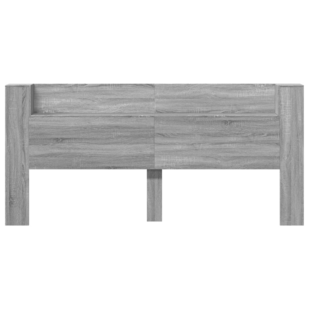 szürke sonoma színű áthidalószekrény LED-ekkel 220x16,5x103,5cm