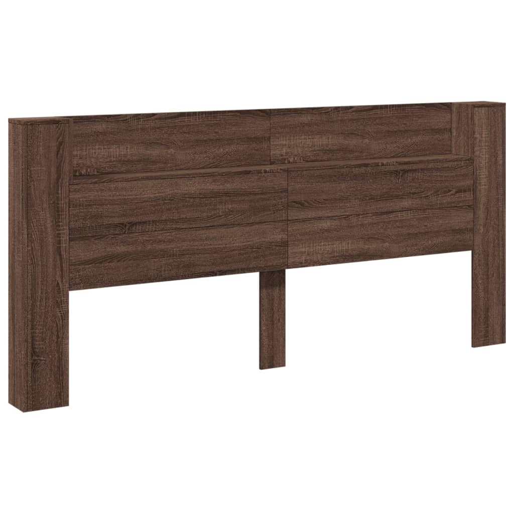 barna tölgy színű áthidalószekrény LED-ekkel 220x16,5x103,5 cm