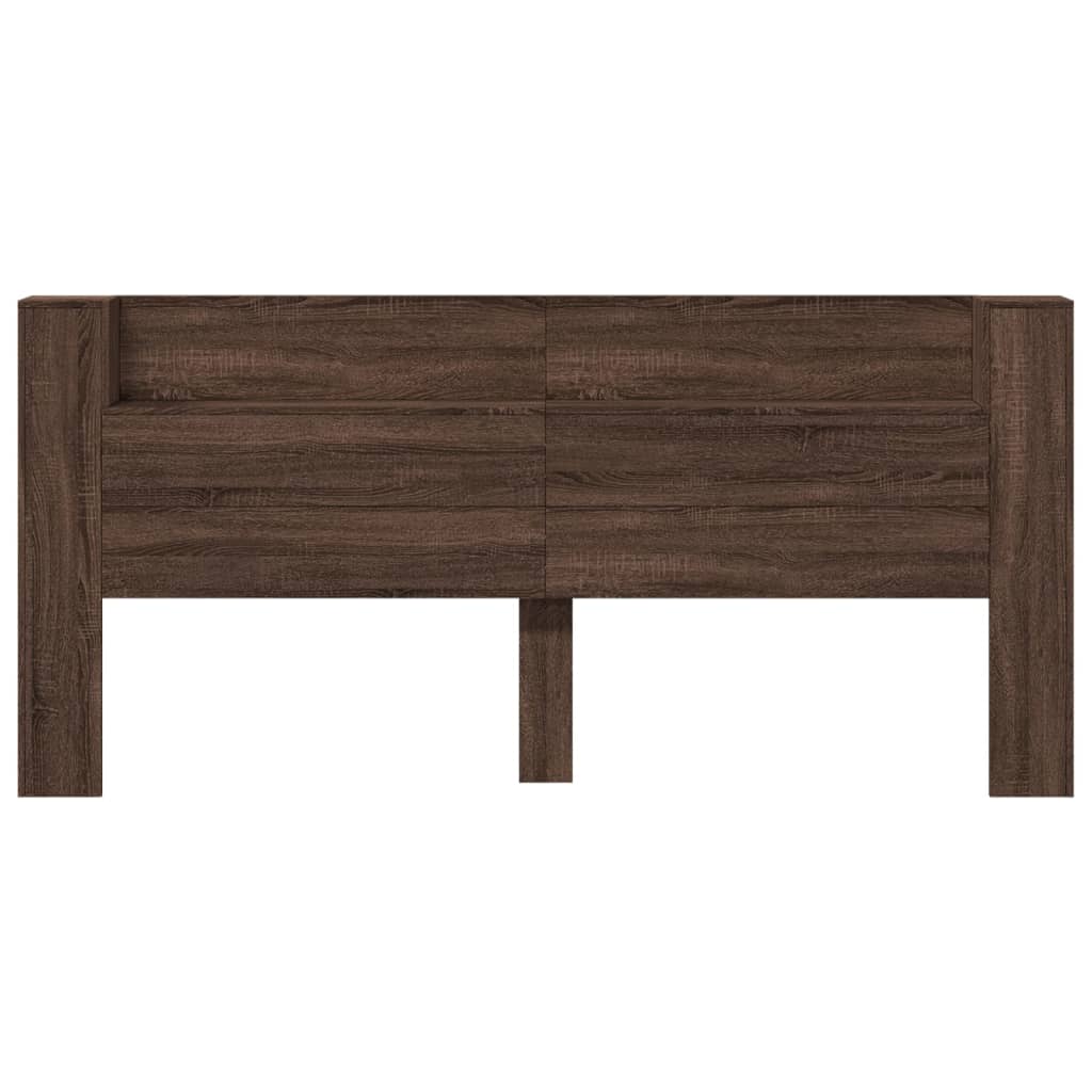 barna tölgy színű áthidalószekrény LED-ekkel 220x16,5x103,5 cm