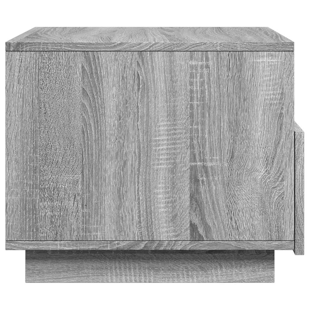 szürke sonoma színű dohányzóasztal LED-lámpákkal 50x49x40 cm