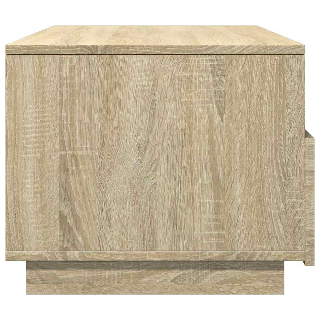 sonoma tölgy színű dohányzóasztal LED-lámpákkal 90x49x40 cm