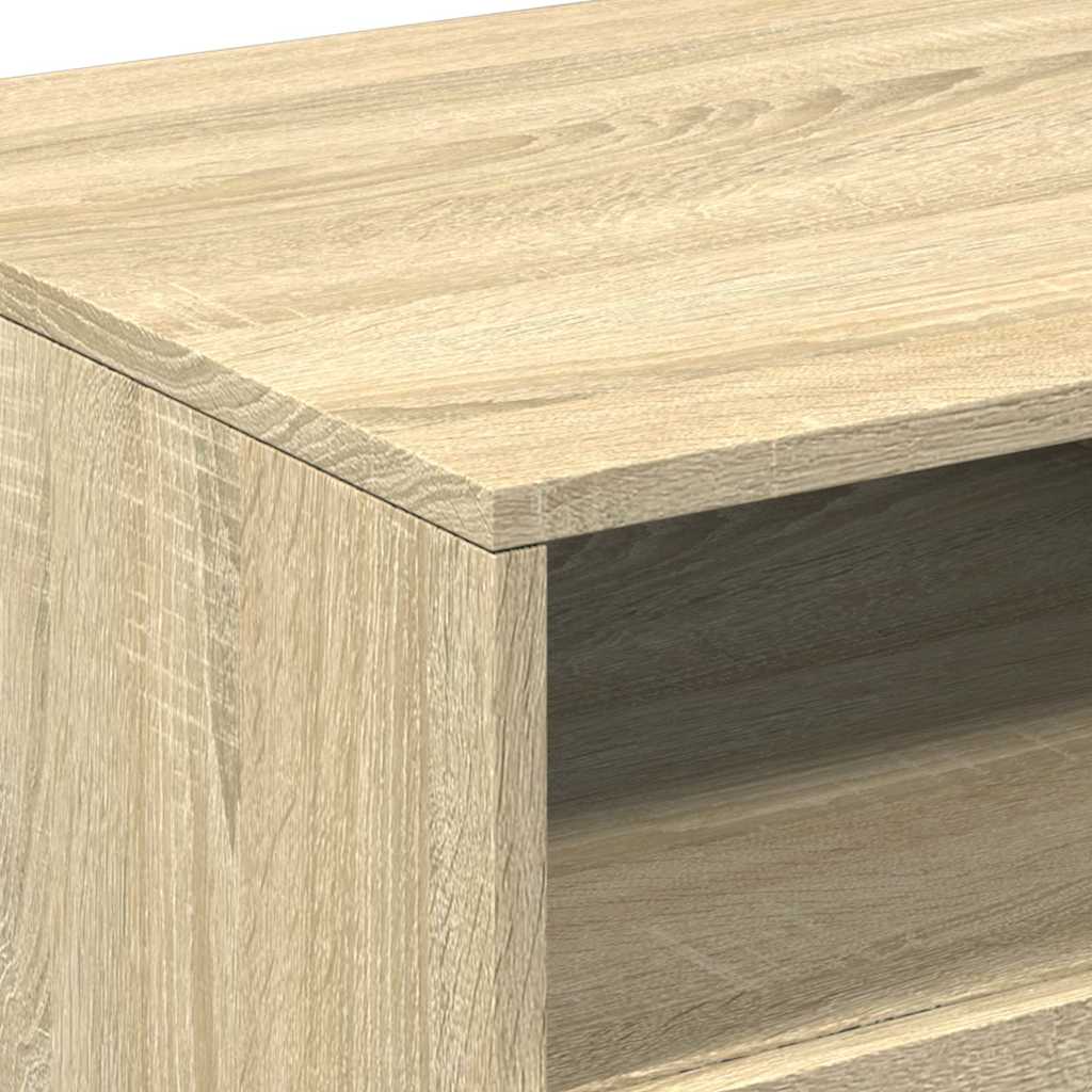 sonoma tölgy színű dohányzóasztal LED-lámpákkal 90x49x40 cm