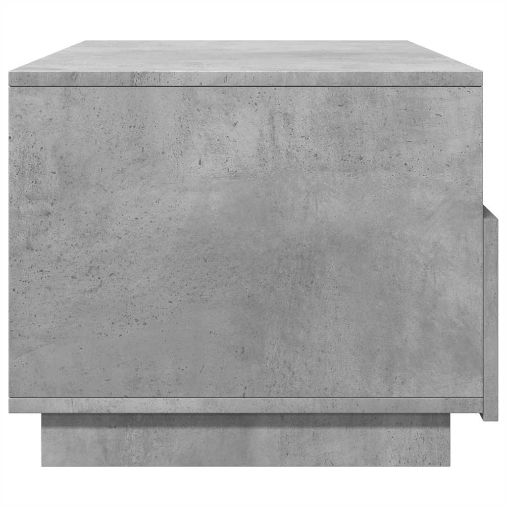 betonszürke dohányzóasztal LED-lámpákkal 90x49x40 cm