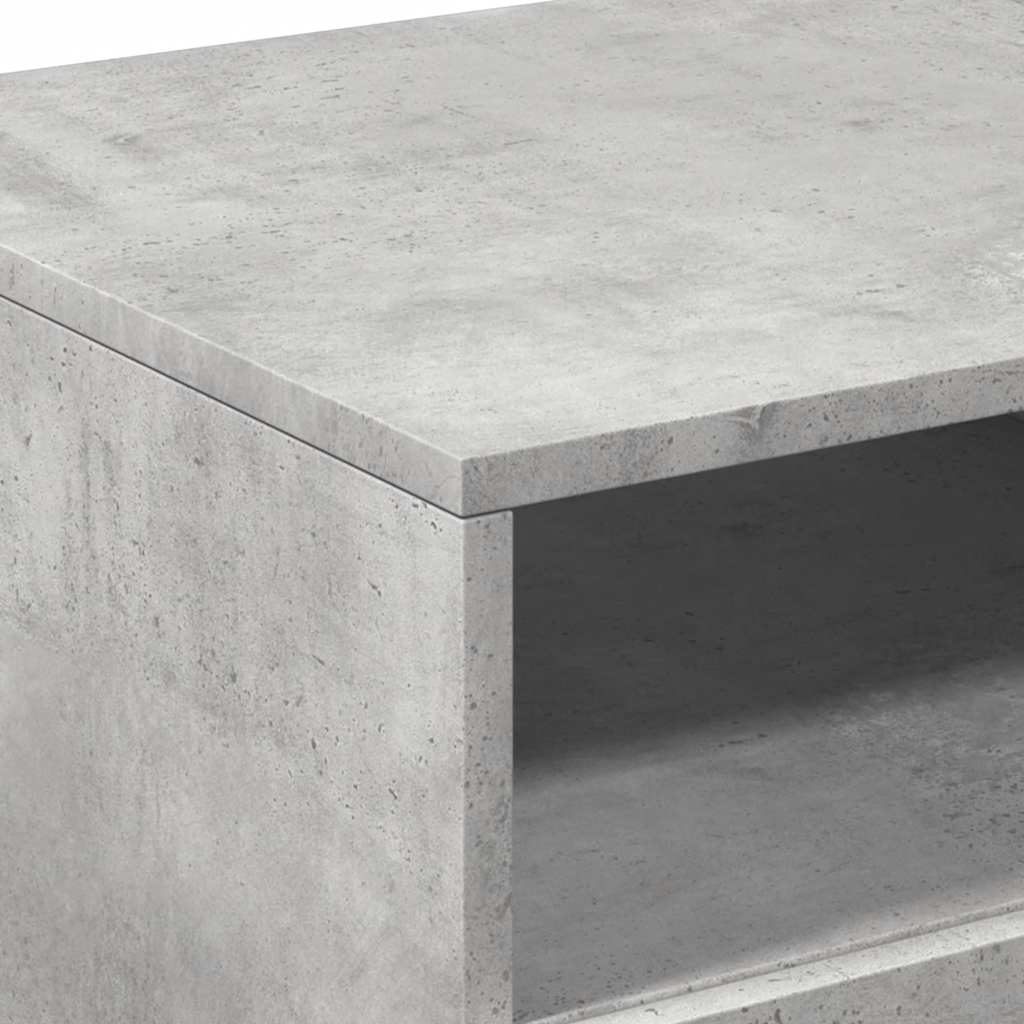 betonszürke dohányzóasztal LED-lámpákkal 90x49x40 cm