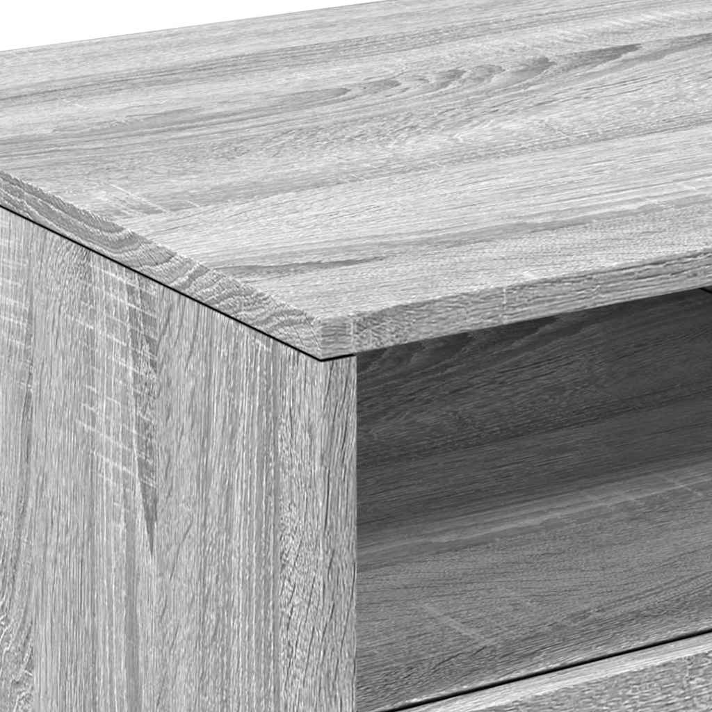 szürke sonoma színű dohányzóasztal LED-lámpákkal 90x49x40 cm