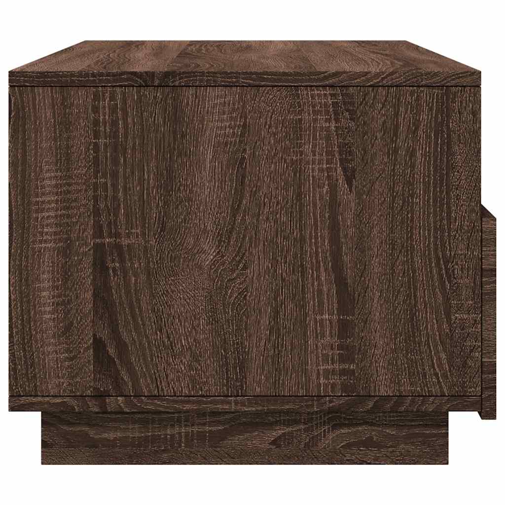 barna tölgyszínű dohányzóasztal LED-lámpákkal 90x49x40 cm