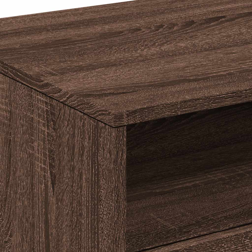 barna tölgyszínű dohányzóasztal LED-lámpákkal 90x49x40 cm