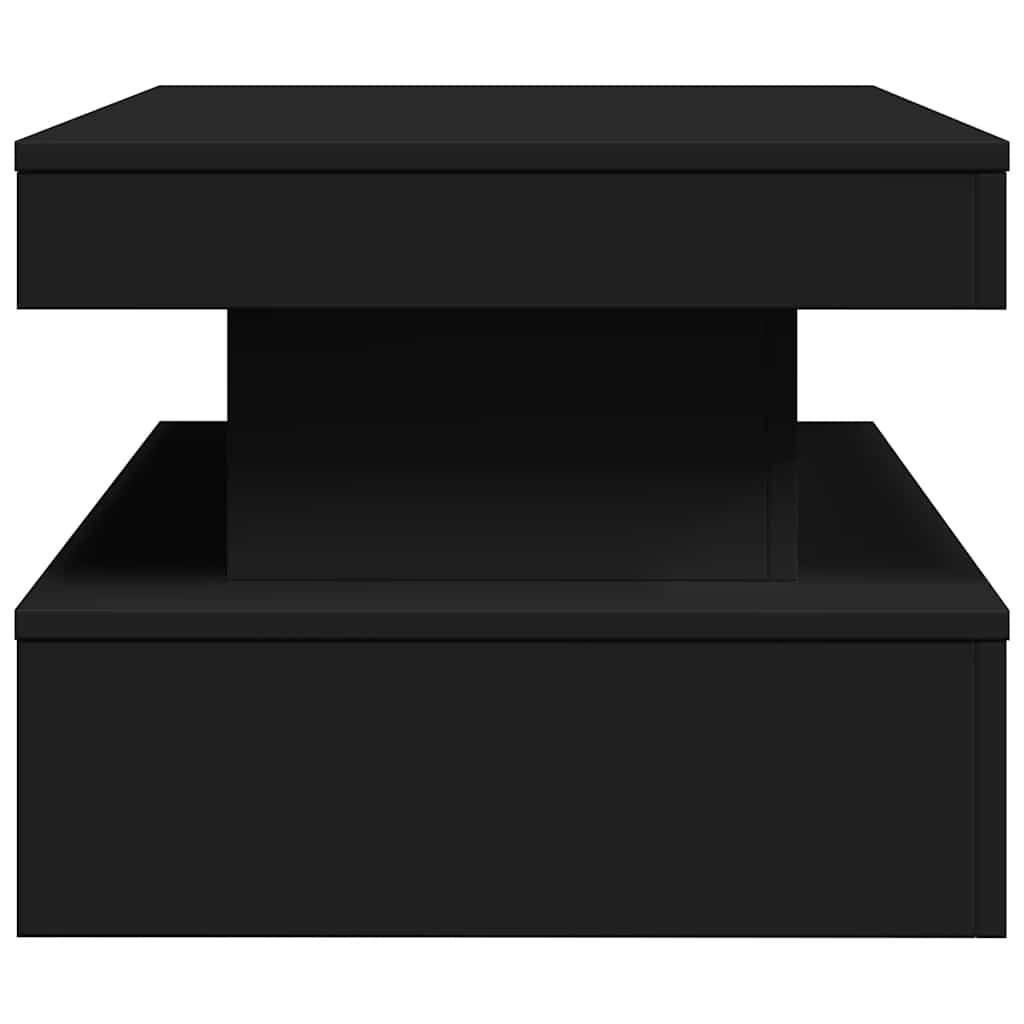 fekete dohányzóasztal LED-lámpákkal 90x50x40 cm