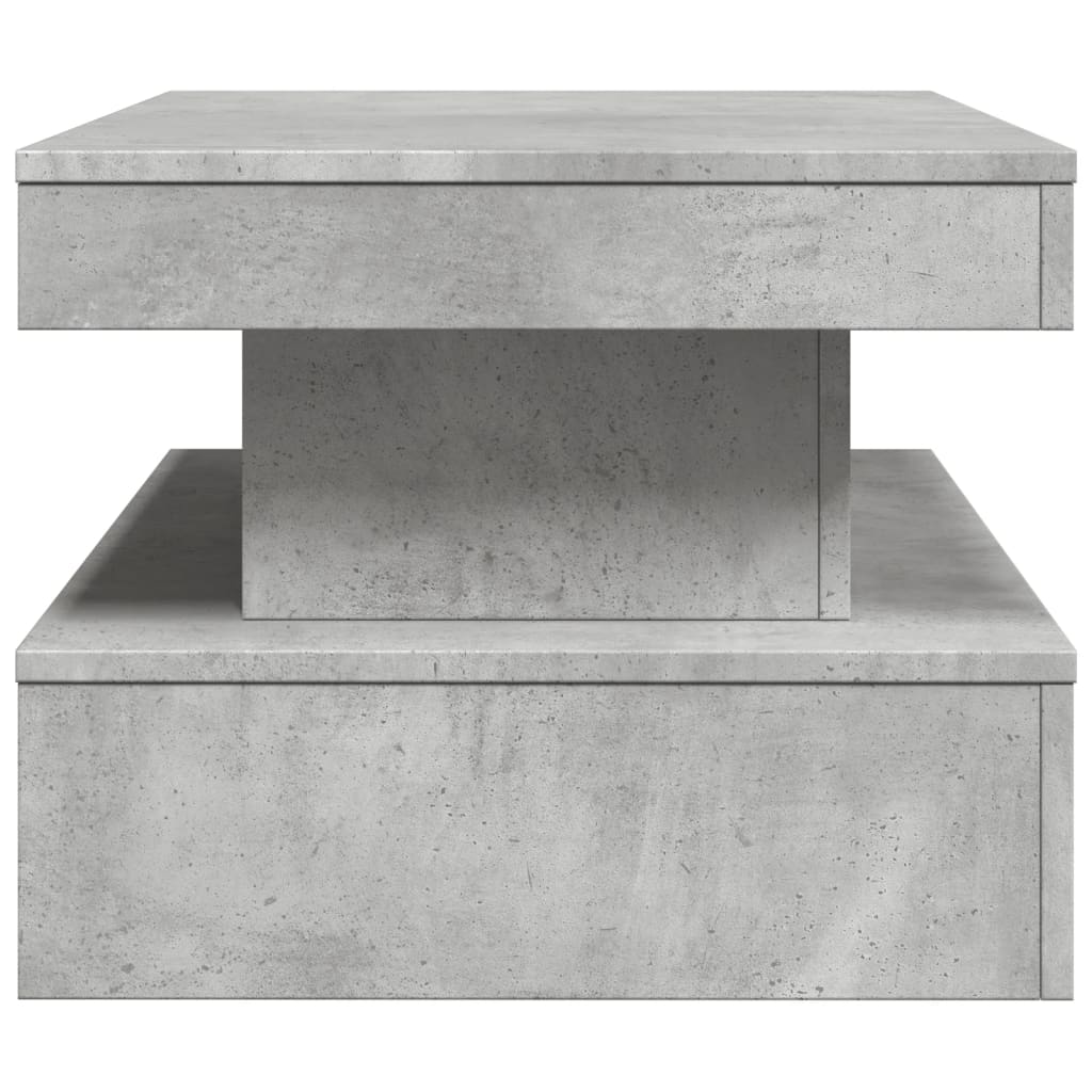 betonszürke dohányzóasztal LED-lámpákkal 90x50x40 cm