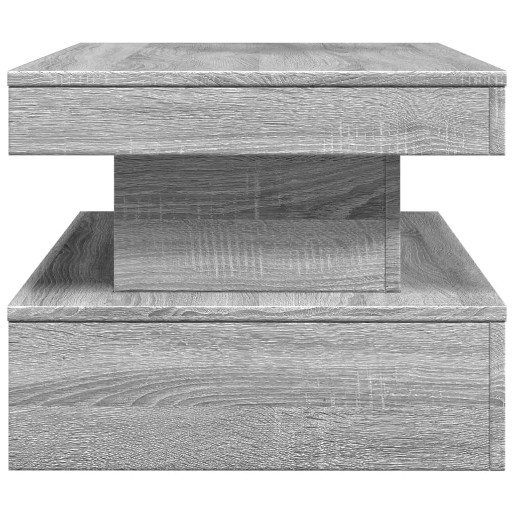 szürke sonoma színű dohányzóasztal LED-lámpákkal 90x50x40 cm