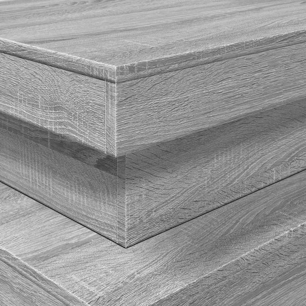 szürke sonoma színű dohányzóasztal LED-lámpákkal 90x50x40 cm