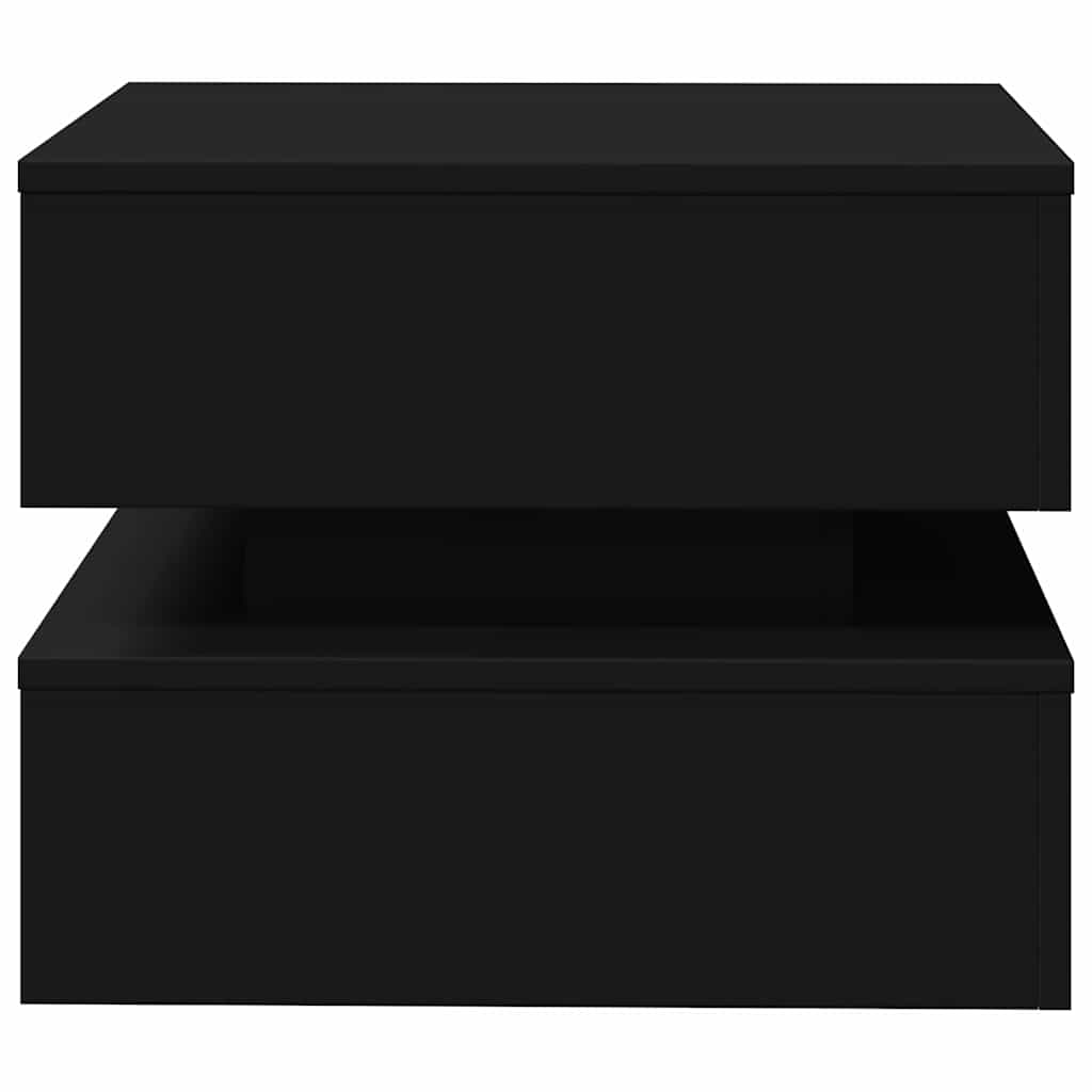 fekete dohányzóasztal LED-lámpákkal 50 x 50 x 40 cm
