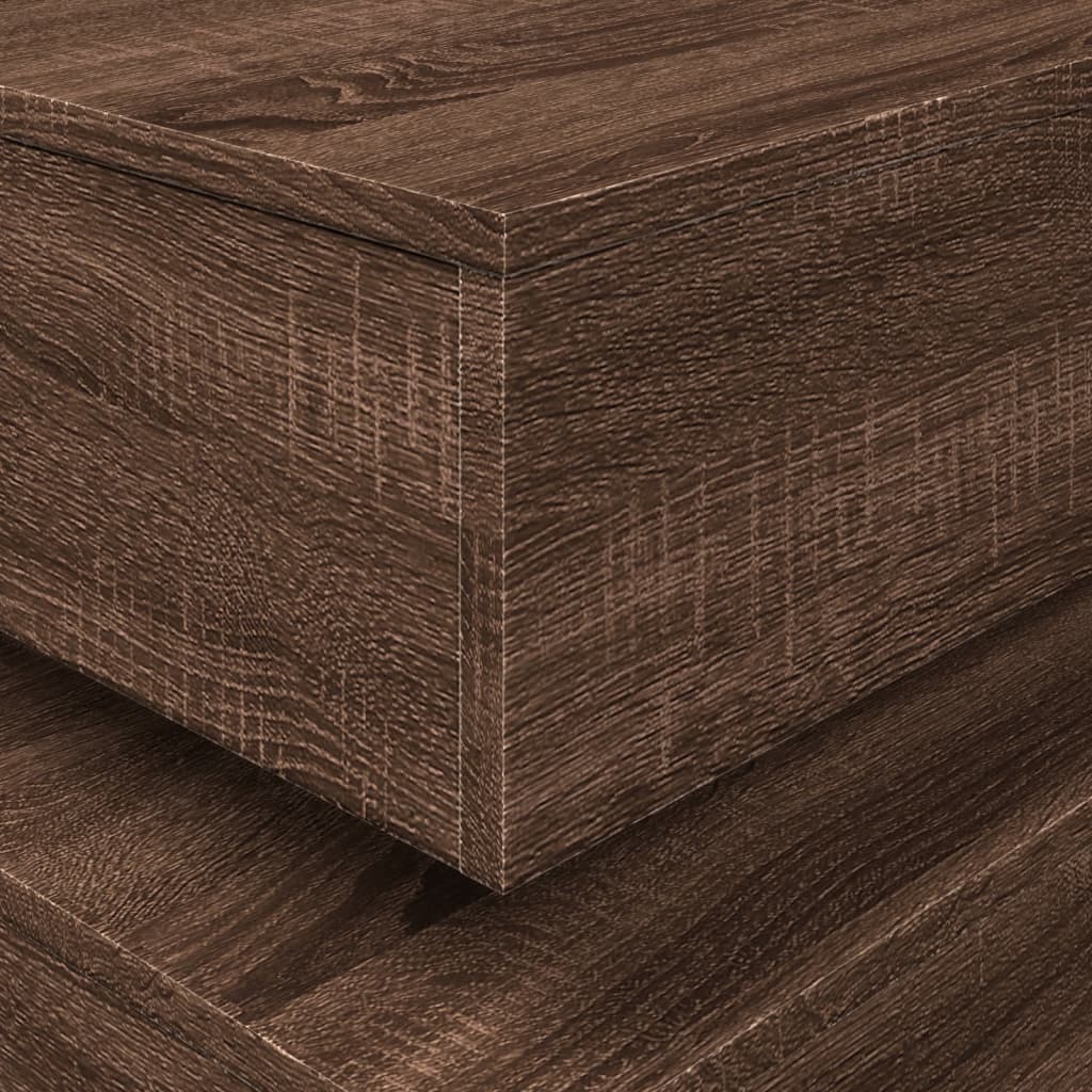 barna tölgyszínű dohányzóasztal LED-lámpákkal 50 x 50 x 40 cm