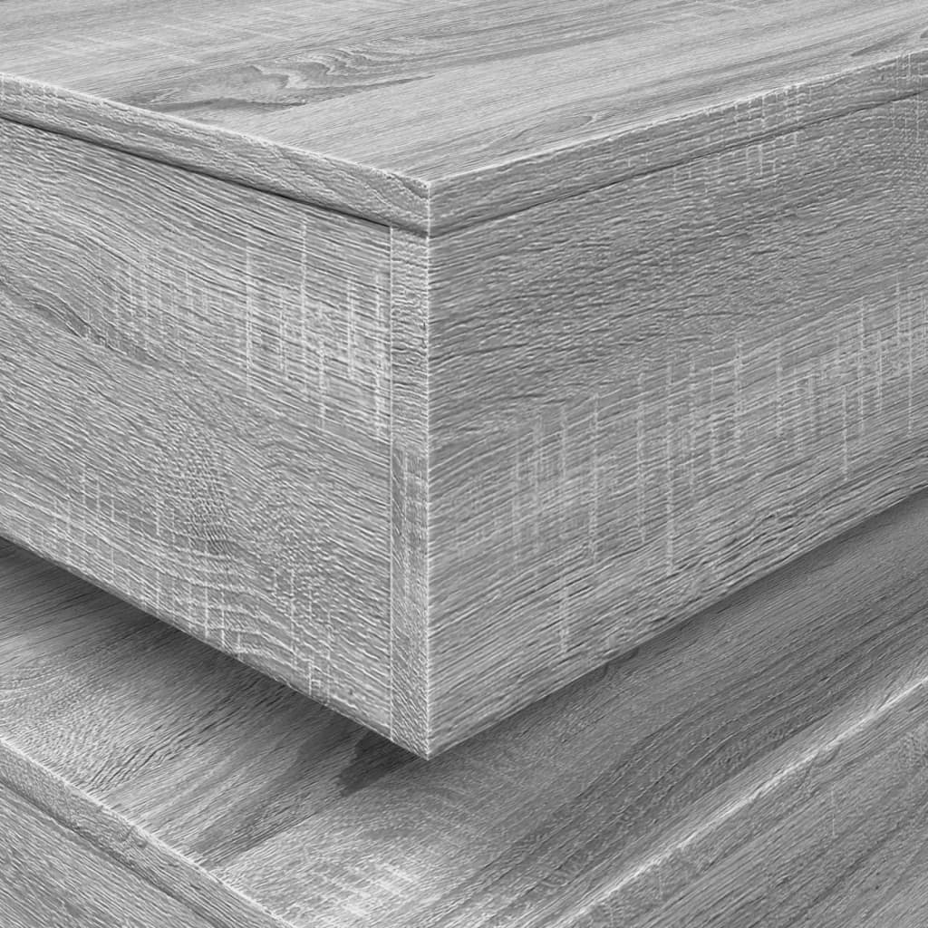szürke sonoma színű dohányzóasztal LED-lámpákkal 90x50x40 cm