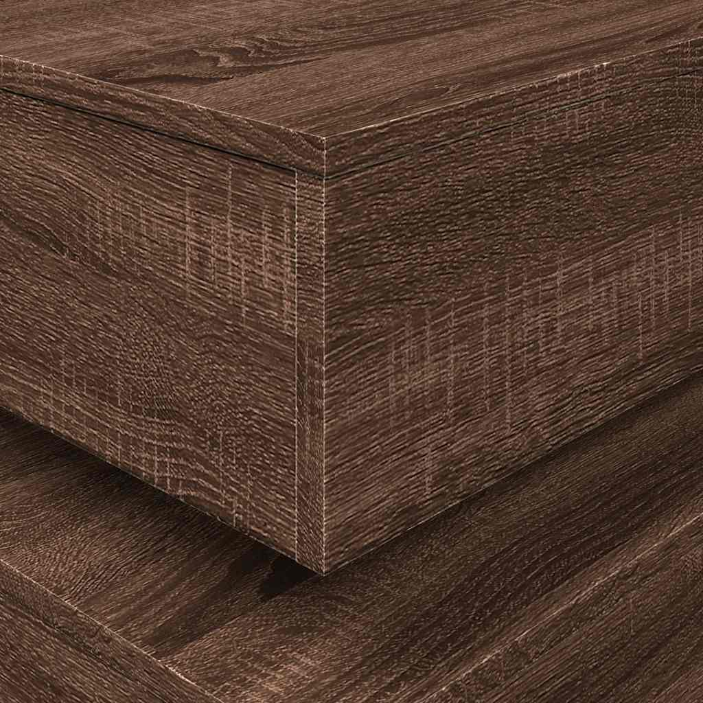 barna tölgyszínű dohányzóasztal LED-lámpákkal 90x50x40 cm