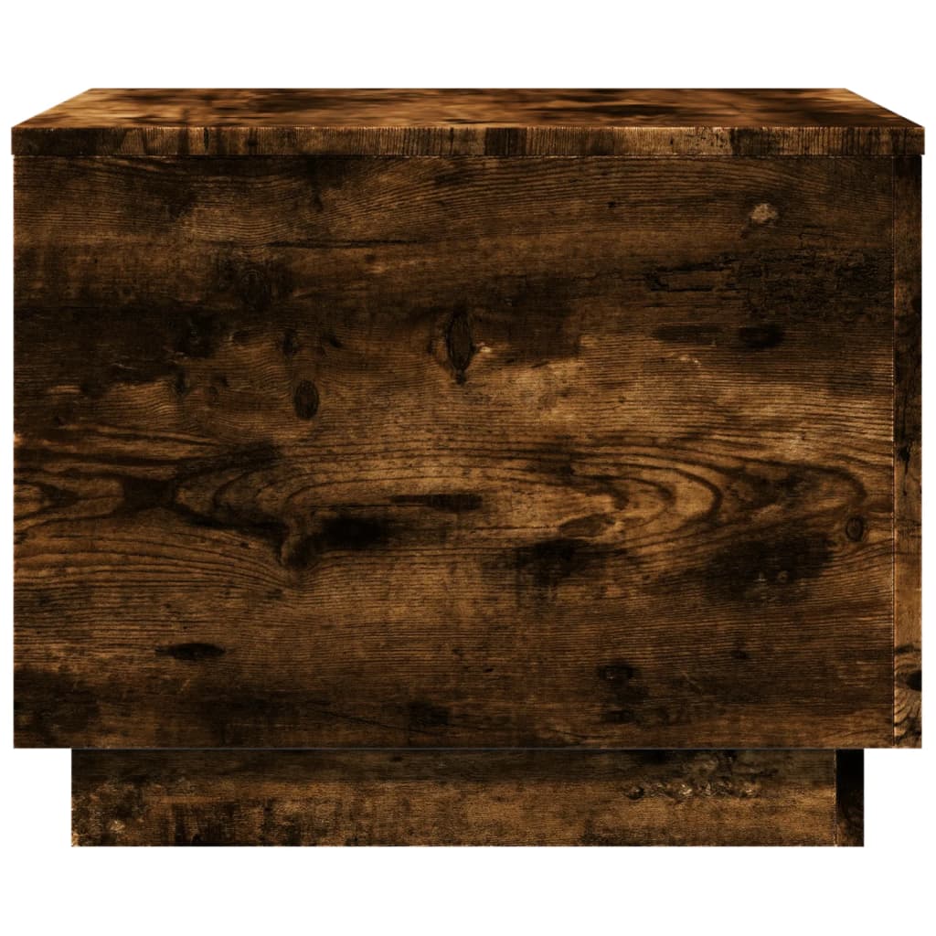 füstös tölgy színű dohányzóasztal LED-lámpákkal 50 x 50 x 40 cm