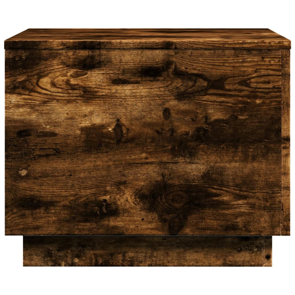 füstös tölgy színű dohányzóasztal LED-lámpákkal 50 x 50 x 40 cm