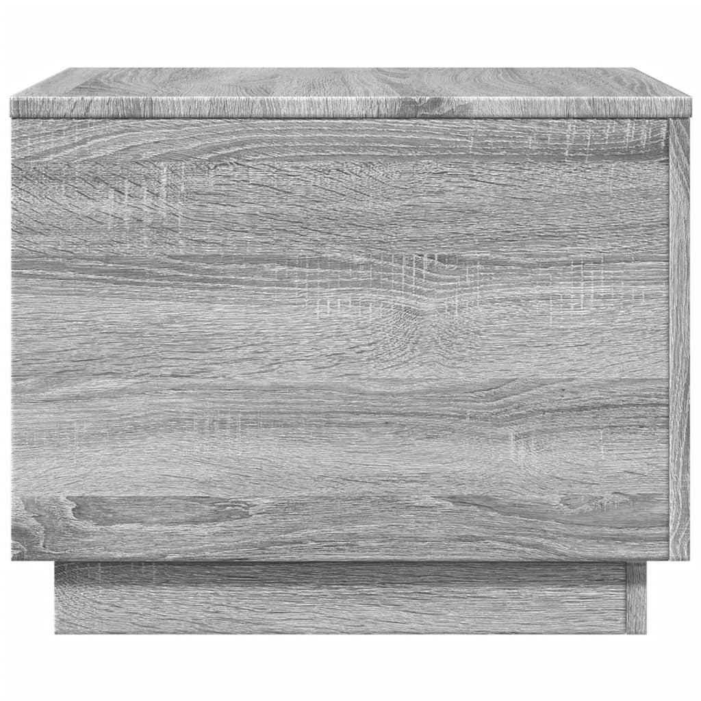 szürke sonoma színű dohányzóasztal LED-lámpákkal 50x50x40 cm