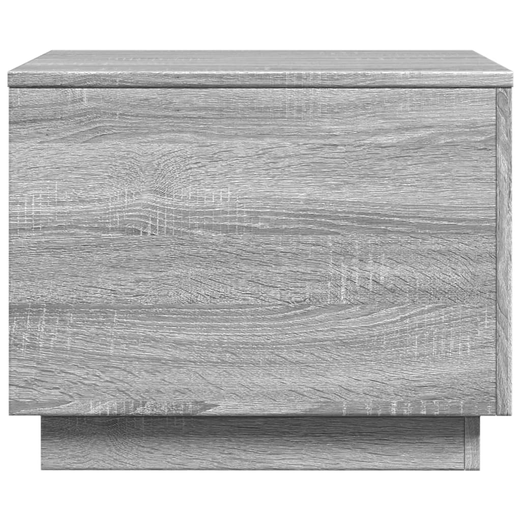 szürke sonoma színű dohányzóasztal LED-lámpákkal 50x50x40 cm