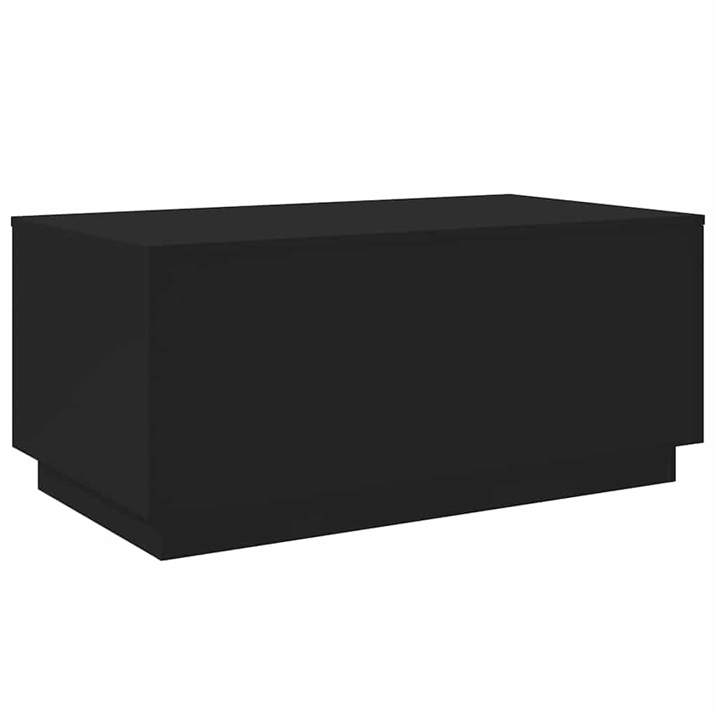 fekete dohányzóasztal LED-lámpákkal 90x50x40 cm