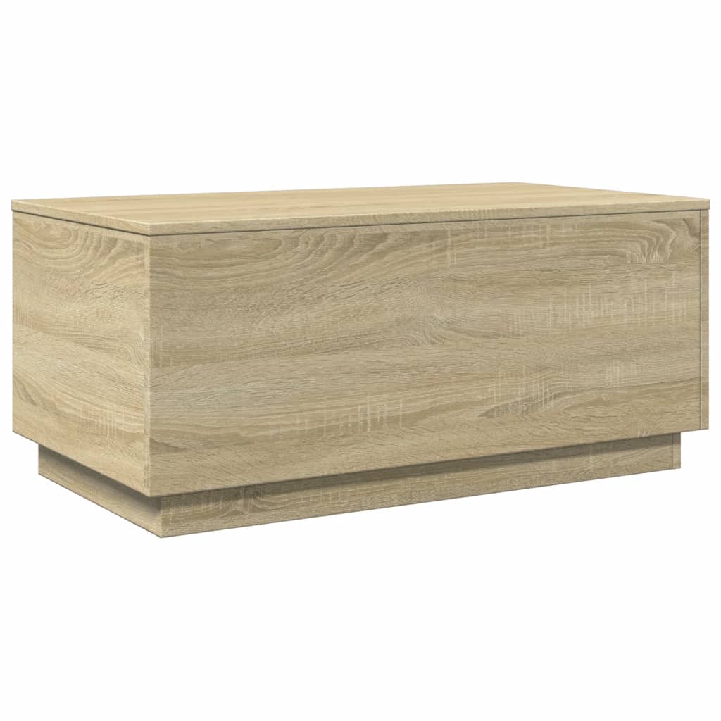 sonoma tölgy színű dohányzóasztal LED-lámpákkal 90x50x40 cm