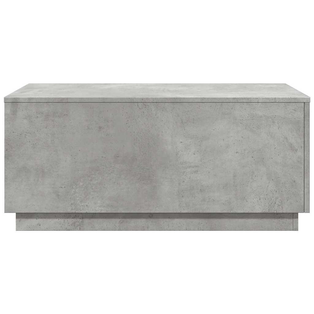 betonszürke dohányzóasztal LED-lámpákkal 90x50x40 cm