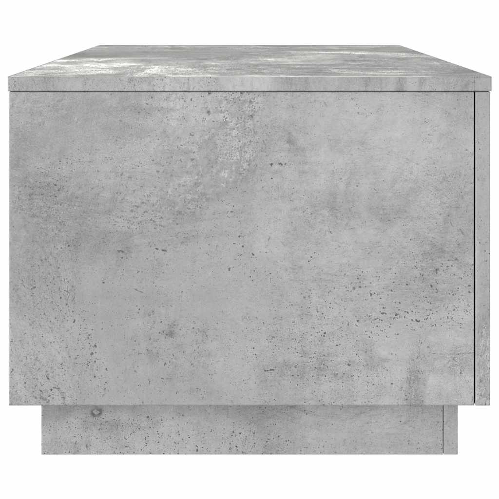 betonszürke dohányzóasztal LED-lámpákkal 90x50x40 cm