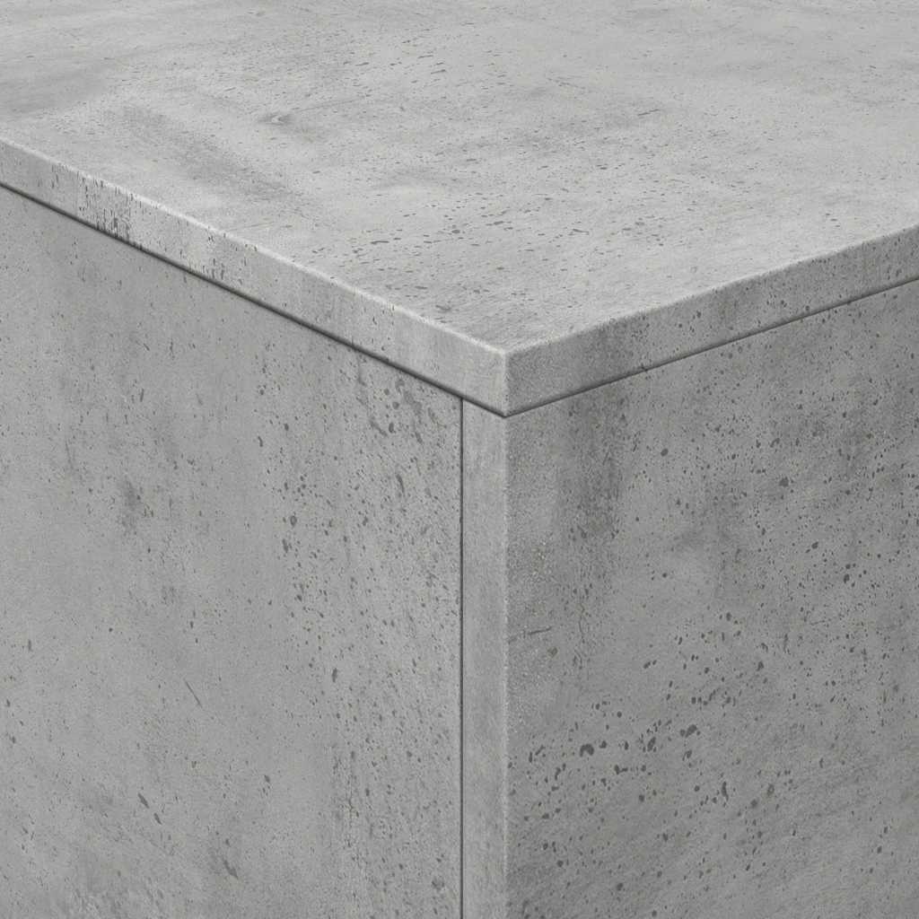 betonszürke dohányzóasztal LED-lámpákkal 90x50x40 cm