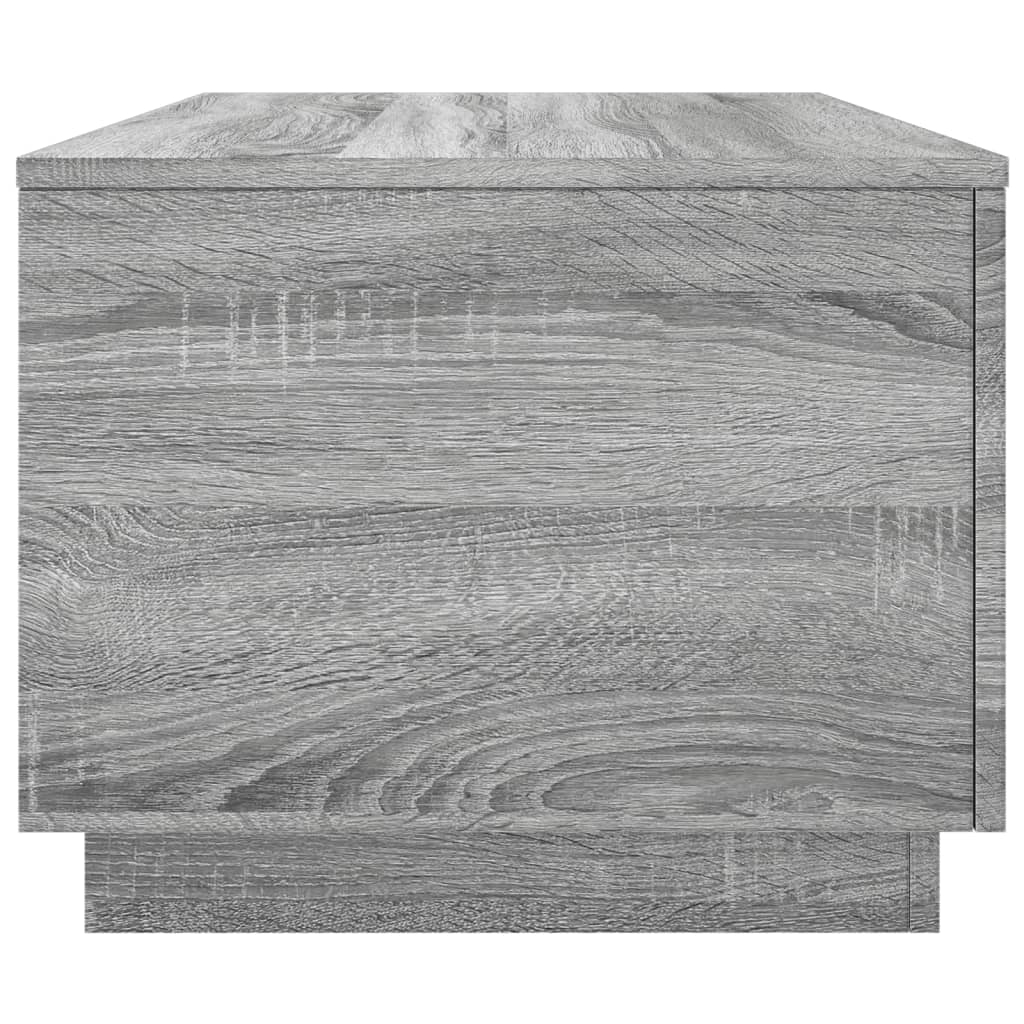 szürke sonoma színű dohányzóasztal LED-lámpákkal 90x50x40 cm