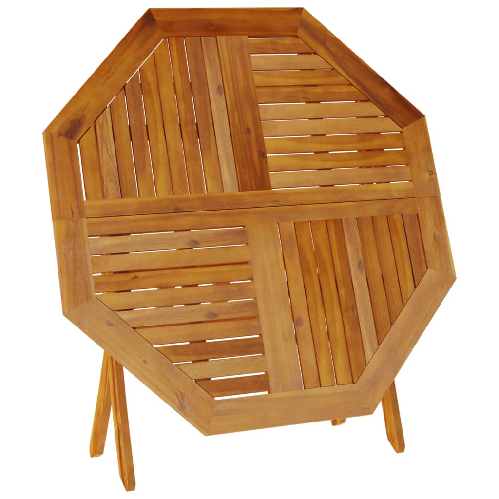 tömör akácfa összecsukható kerti asztal Ø110x75 cm