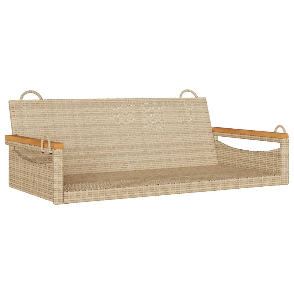 bézs polyrattan hintapad 109 x 62 x 40 cm