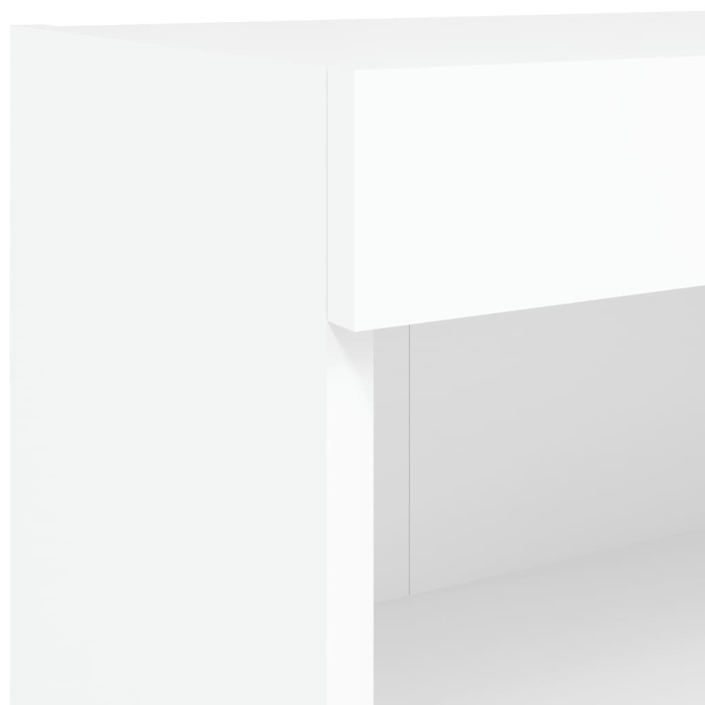 6 darabos fehér falra szerelhető TV-szekrényszett LED-ekkel