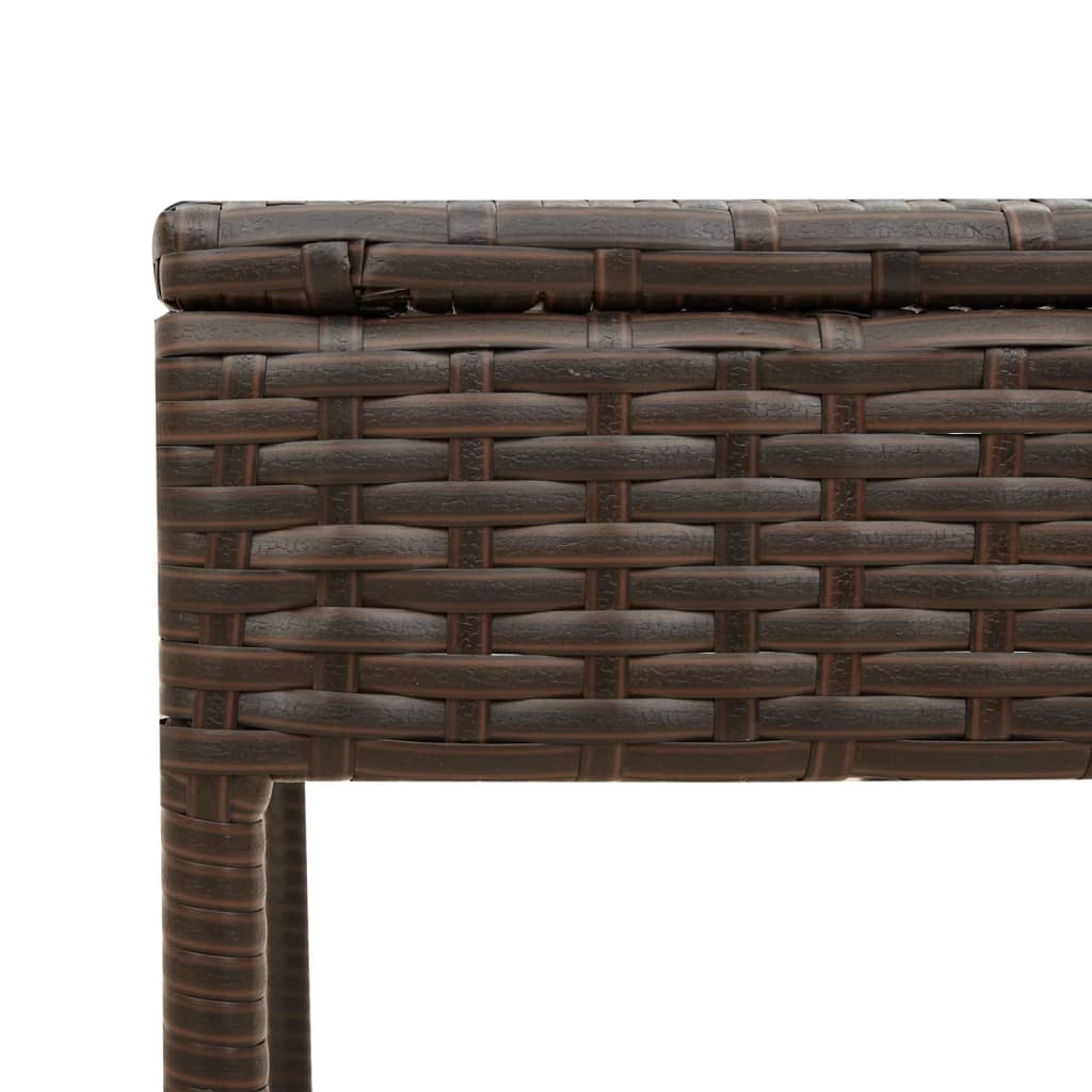 2 db barna polyrattan napozóágy asztallal