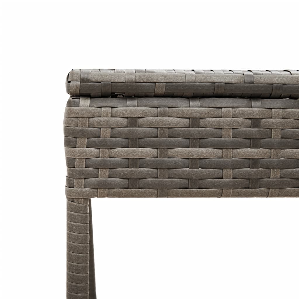 2 db szürke polyrattan napozóágy asztallal