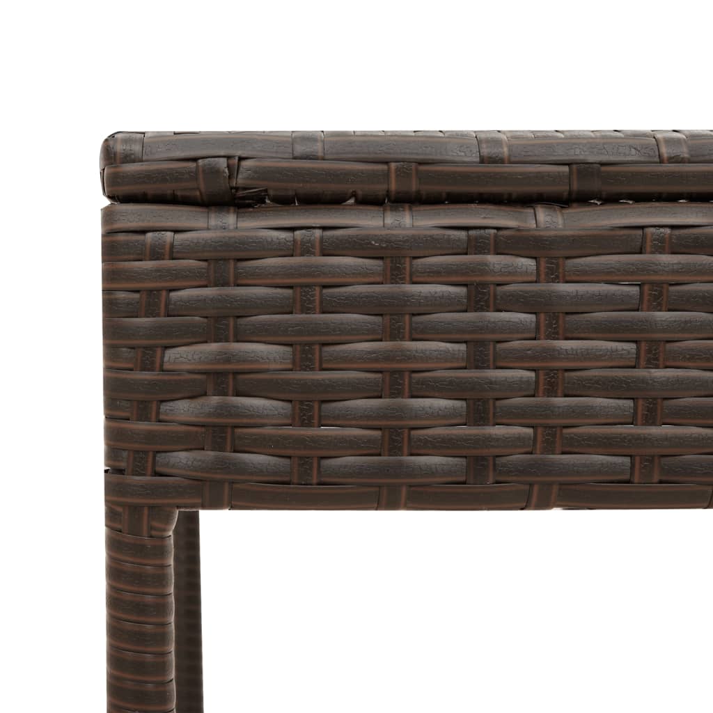 2 db barna polyrattan napozóágy asztallal