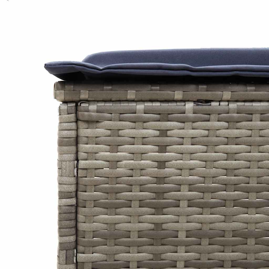 szürke polyrattan napozóágy párnával