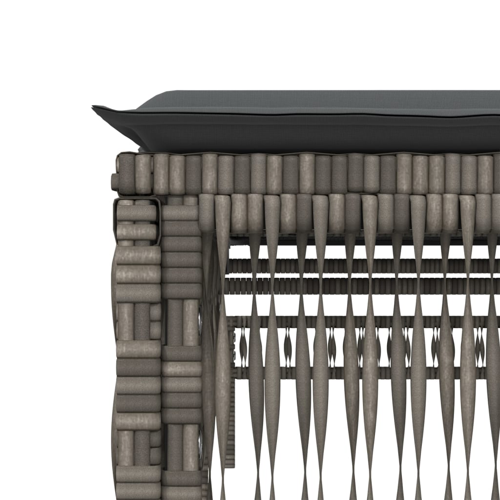 szürke polyrattan napozóágy párnával