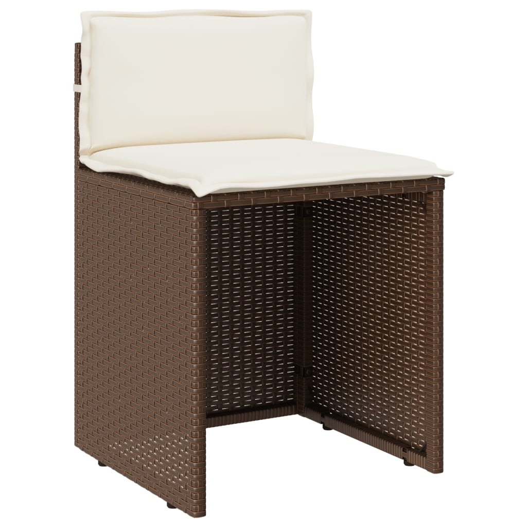 3 részes barna polyrattan bisztrógarnitúra párnákkal
