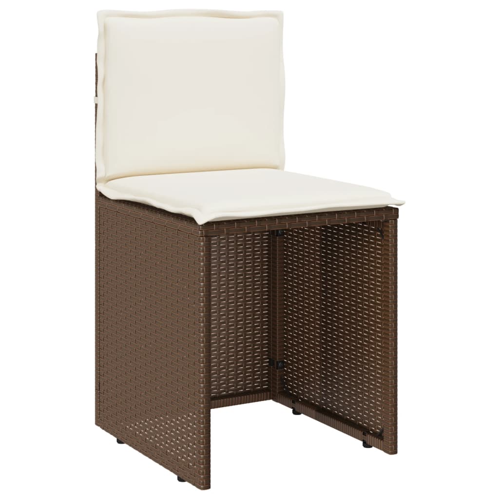 3 részes barna polyrattan bisztrógarnitúra párnákkal