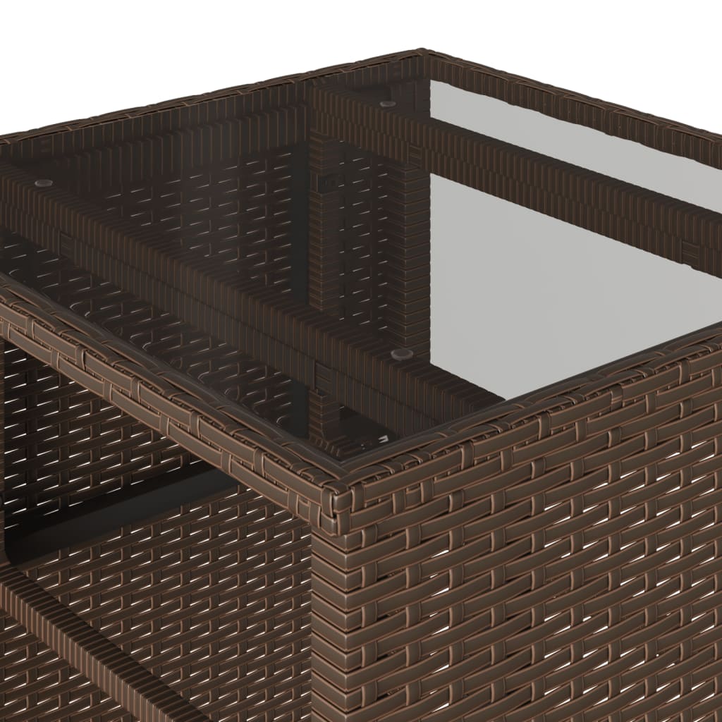 3 részes barna polyrattan bisztrógarnitúra párnákkal
