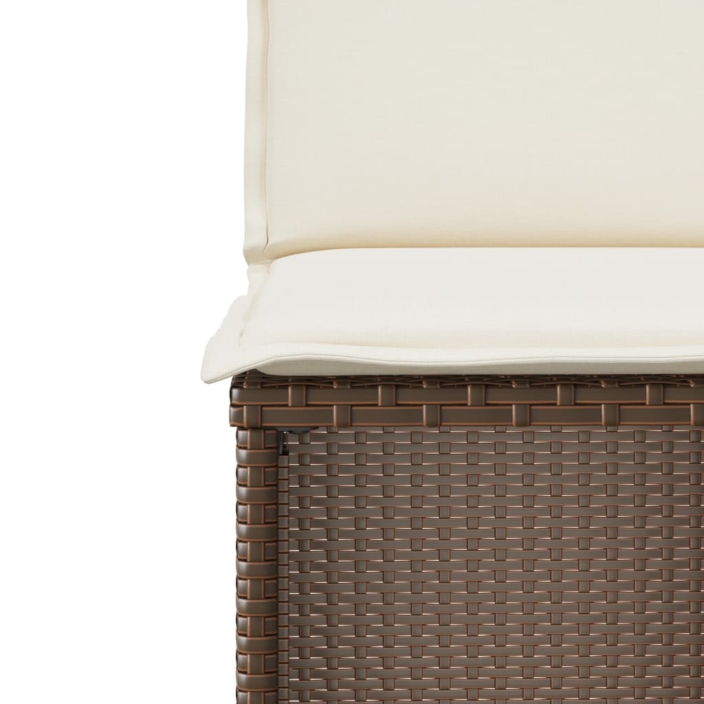 3 részes barna polyrattan bisztrógarnitúra párnákkal