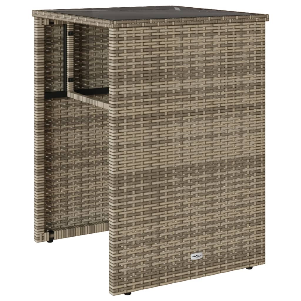 3 részes szürke polyrattan bisztrógarnitúra párnákkal