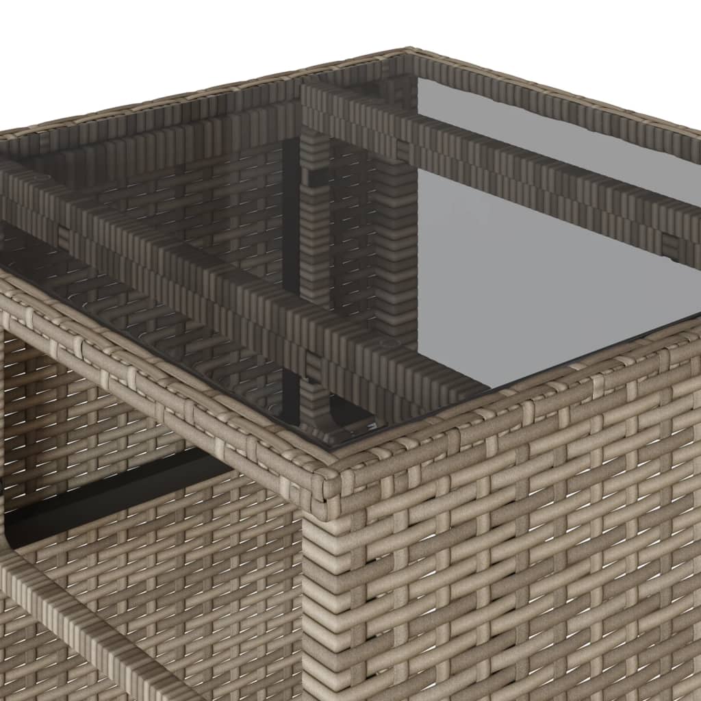 3 részes szürke polyrattan bisztrógarnitúra párnákkal