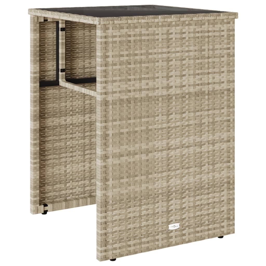 3 részes világosszürke polyrattan bisztrógarnitúra párnákkal